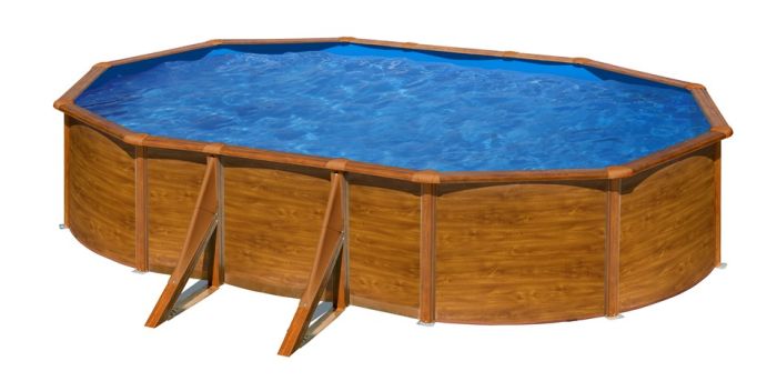 Овальный бассейн, серия "PACIFIC" 610x375x120см, имитация Дерево