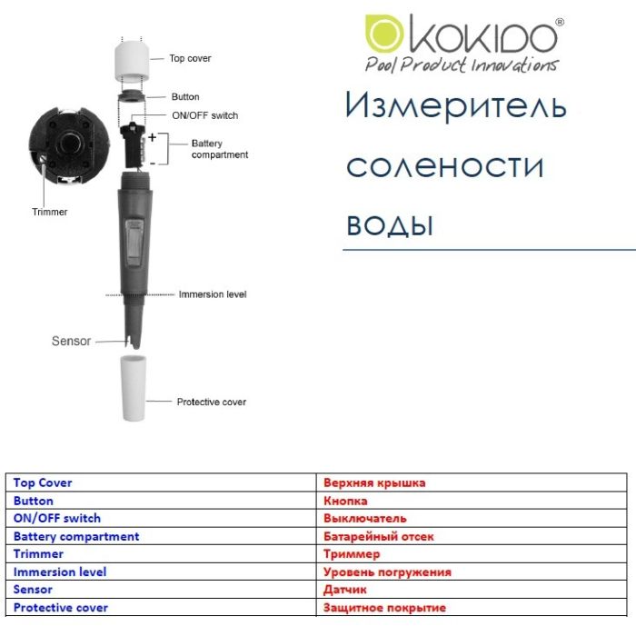 Цифровой тестер Kokido, солеметр, в виде карандаша