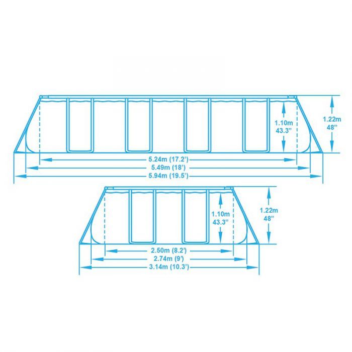 Каркасный бассейн Power Steel 549х274х122см, 14812л, фил.-насос 5678л/ч, лестница, тент, Bestway, 56465 BW