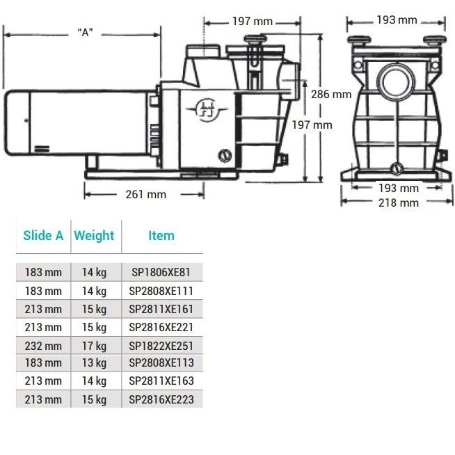 Насос Hayward Max-Flo SP2816XE221 (1.5 HP)