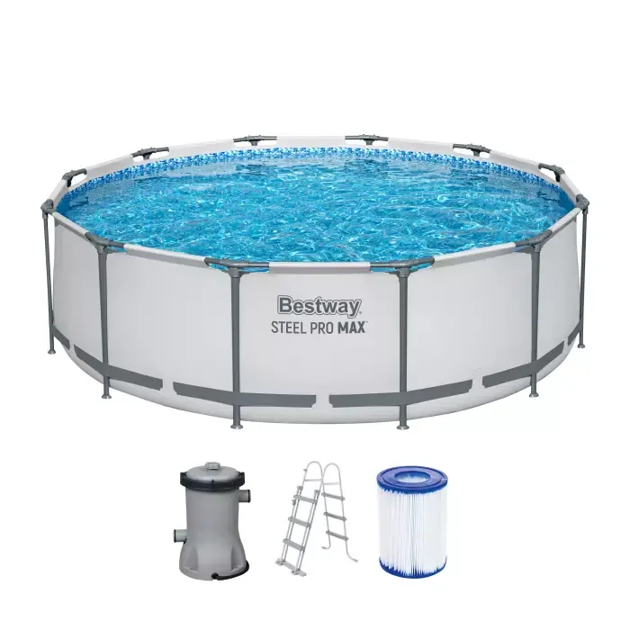 Каркасный бассейн Steel Pro Max 366х100см, 9150л, фил.-насос 2006л/ч, лестница, Bestway, 56418 BW