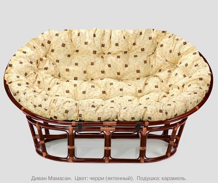 2-х местный диван из натурального ротанга МАМАСАН (цвет: черри)