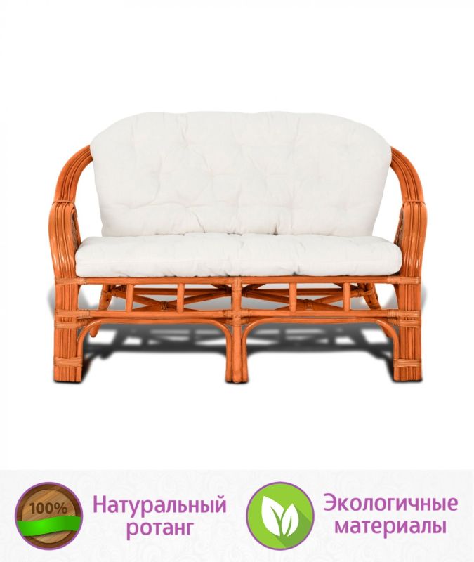 2-х местный диван из натурального ротанга Маркос (цвет: коньяк)