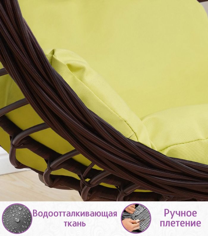 Подвесное кресло качели плетёное Глория 95 х 110 (цвет: шоколад)
