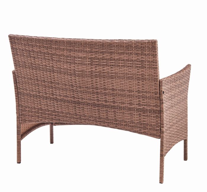2-х местный диван из искусственного ротанга Киото диван-2 (Kioto sofa-2) (цвет: капучино) (бежевая подушка)