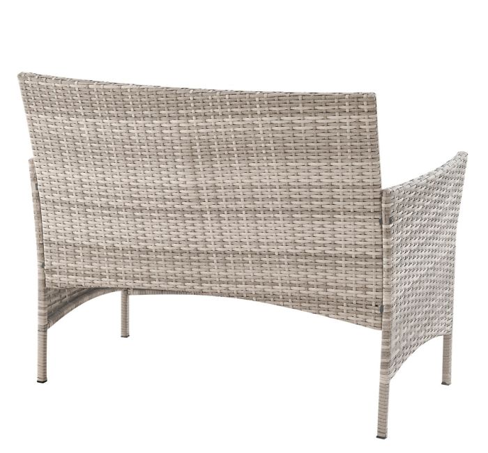2-х местный диван из искусственного ротанга Киото диван-2 (Kioto sofa-2) (цвет: серый) (серая подушка)