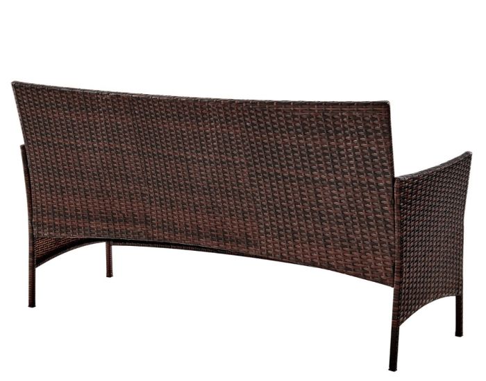 3-х местный диван из искусственного ротанга Киото диван-3 (Kioto sofa-3) (цвет: шоколад) (коричневая подушка)