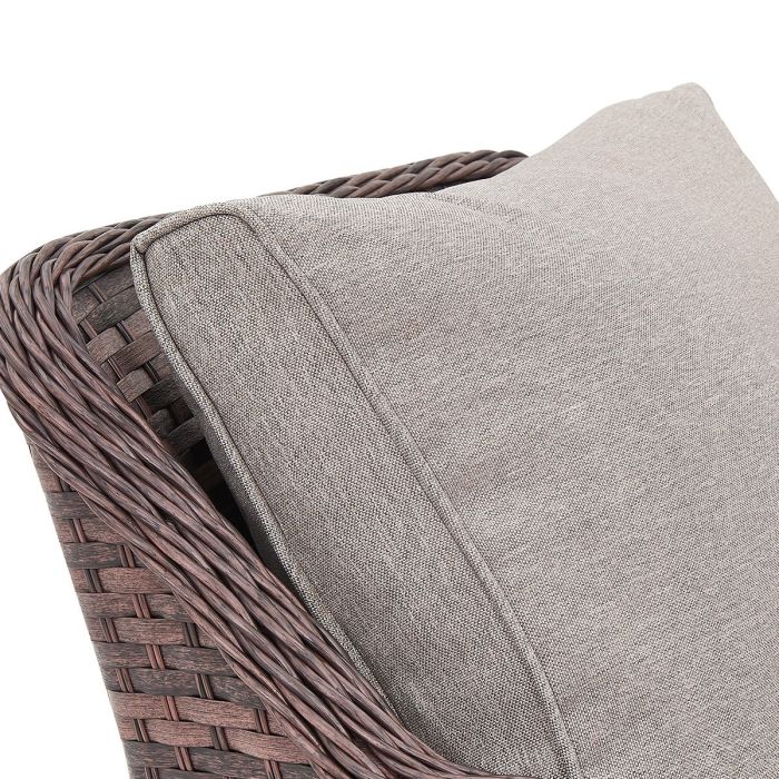 Кресло из искусственного ротанга Монако (Monaco armchair) (цвет: коричневый) (подушка: лён)