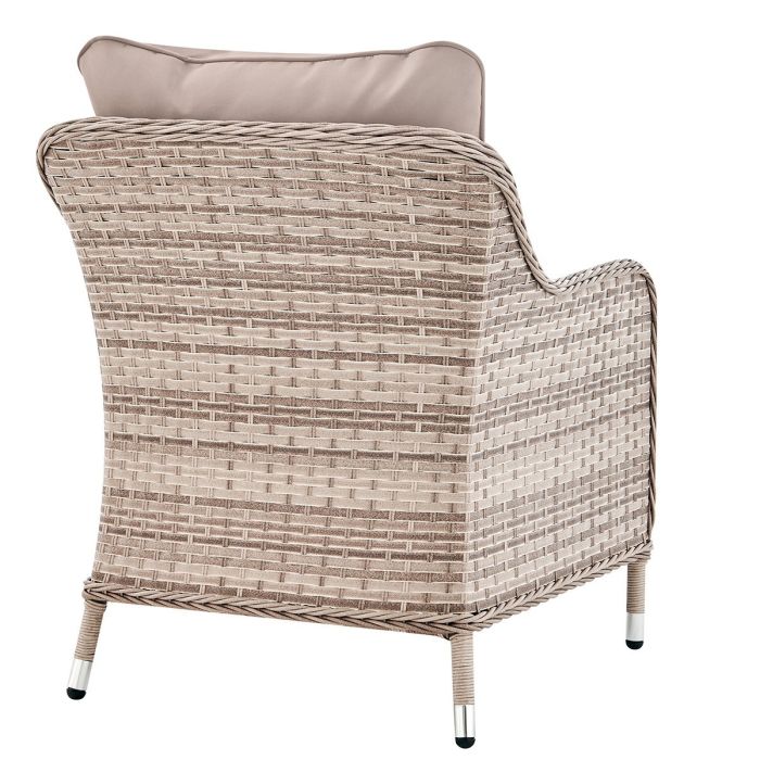 Кресло из искусственного ротанга Монако (Monaco armchair) (цвет: серый) (серая подушка)