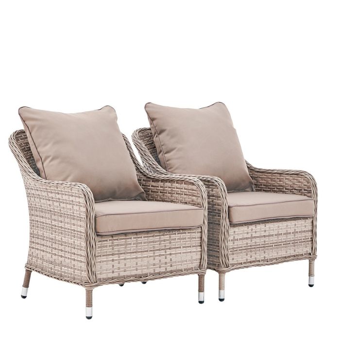 Кресло из искусственного ротанга Монако (Monaco armchair) (цвет: серый) (серая подушка)