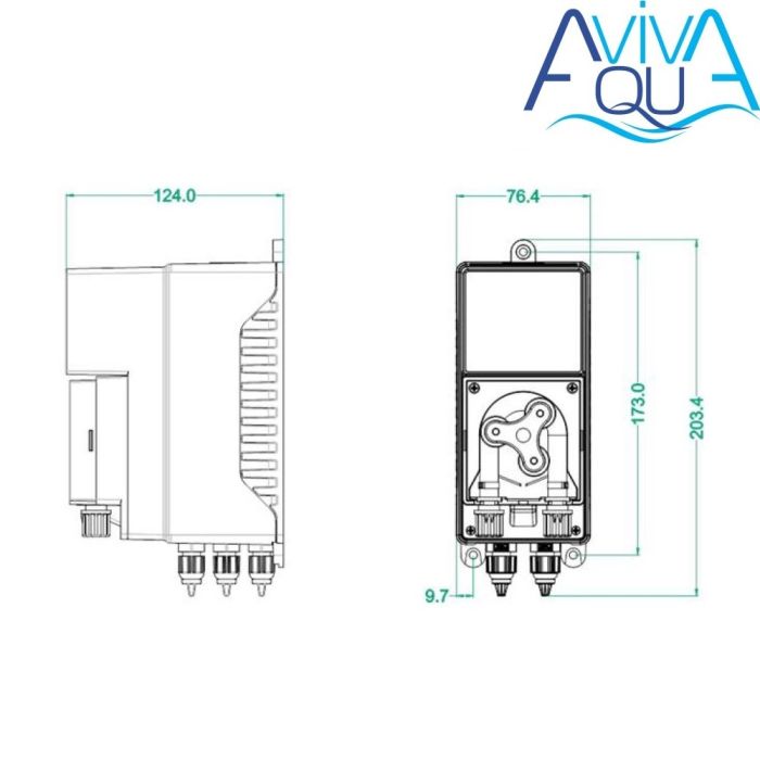 Перистальтический дозирующий насос AquaViva Ph 1,5 л/ч (KXPH1H1HM1004) с авто-дозацией, фиксир. скор
