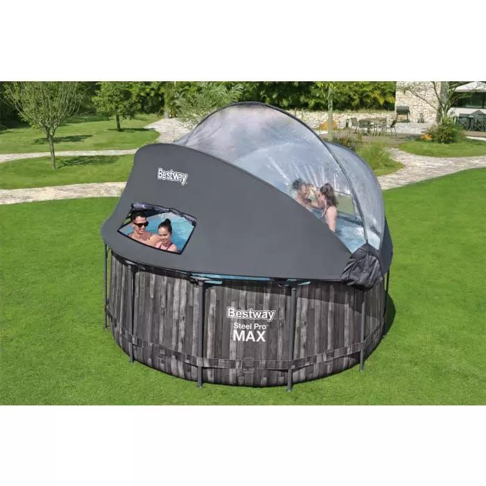 Каркасный бассейн Steel Pro Max 366х122см, 10250л, с навесом, фил.-насос 2006л/ч, лестница, тент, Bestway, 5619K BW