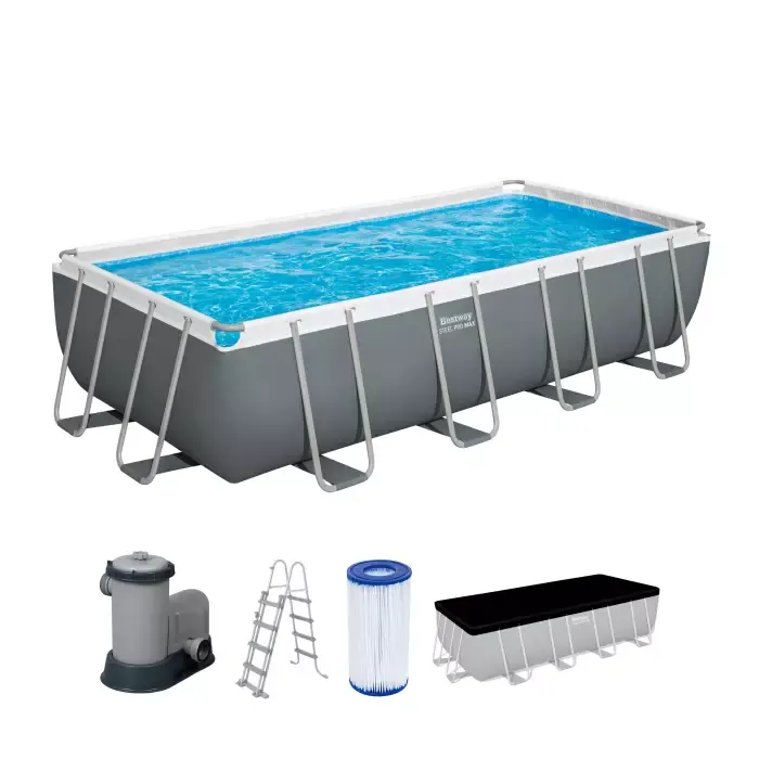 Каркасный бассейн Power Steel 549х274х122см, 14812л, фил.-насос 5678л/ч, лестница, тент, Bestway, 56465 BW