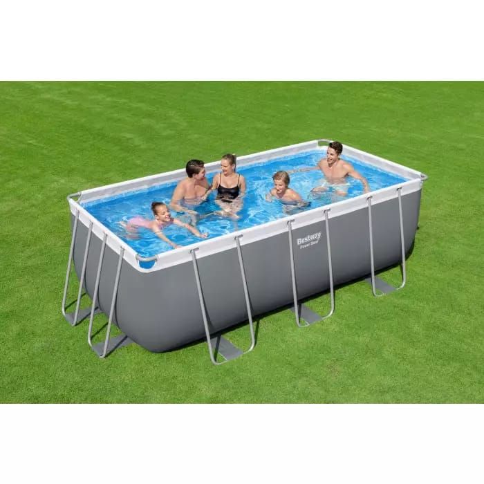 Каркасный бассейн Power Steel 412х201х122см, 8124л, фил.-насос 2006л/ч, лестница, Bestway, 56456 BW