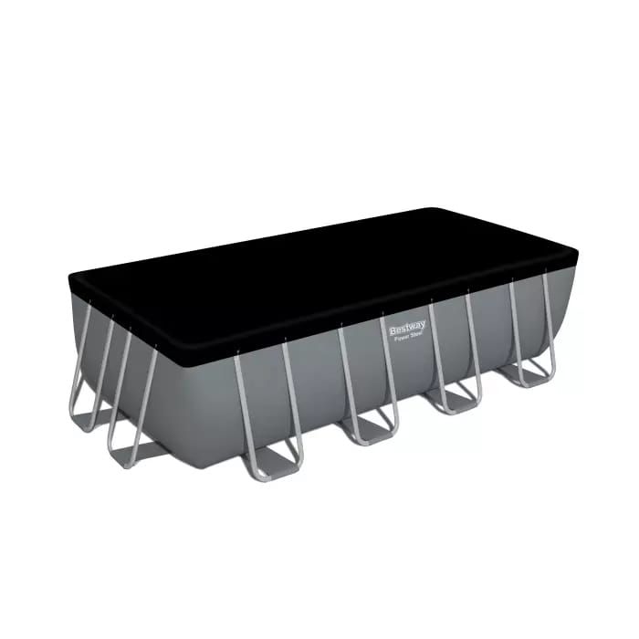 Каркасный бассейн Power Steel 488х244х122см, 11532л, фил.-насос 3028л/ч, лестница, тент, попл.-доз., Bestway, 56670 BW