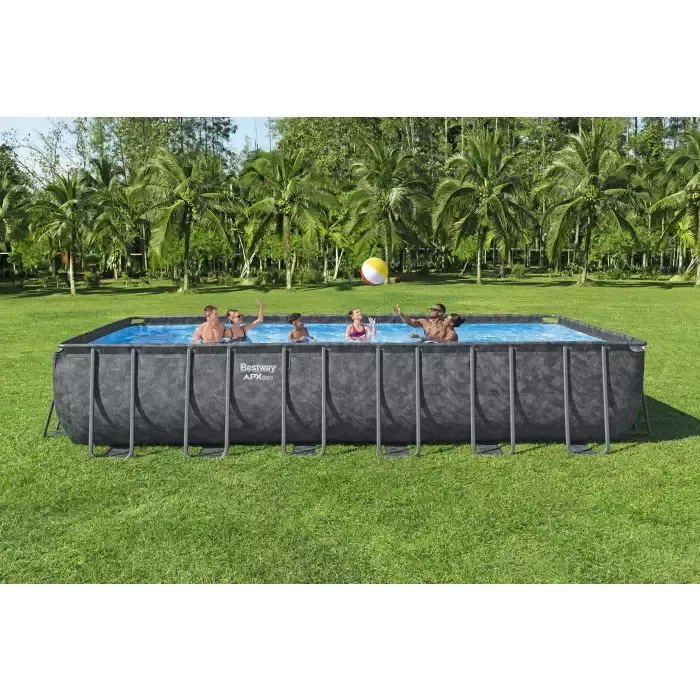 Каркасный прямоугольный бассейн 732х366х132см "APX" 365 31805л, песч.фил-нас, лестн, тент, полисферы