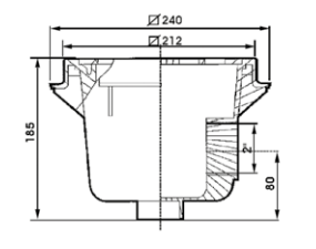 Донный слив квадратный из ABS-пластика 2" пленка (A014L)