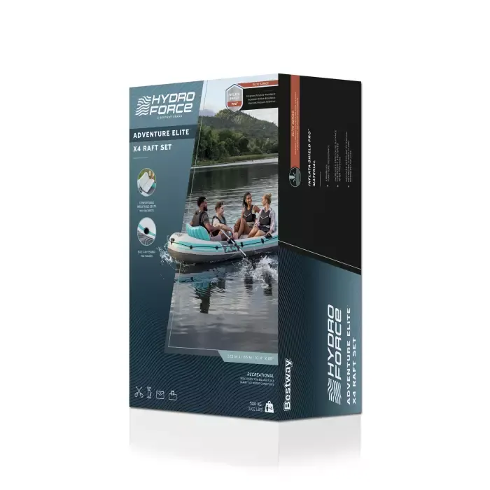 Надувная лодка "Adventure Elite X4 Raft Set" 315х165см, алюм.вёсла, насос 62086, до 500кг