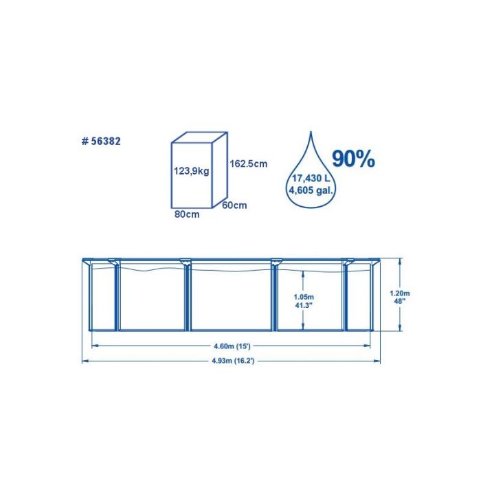 Стальной бассейн Hydrium Pool Set 460х120см, 17430л, фил.-насос 3028л/ч, лестница, подстилка