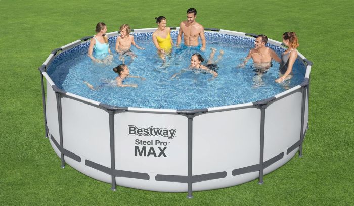 Каркасный бассейн Steel Pro Max 427х122см, 15232л, фил.-насос 3028л/ч, лестница, тент, Bestway, 5612X BW