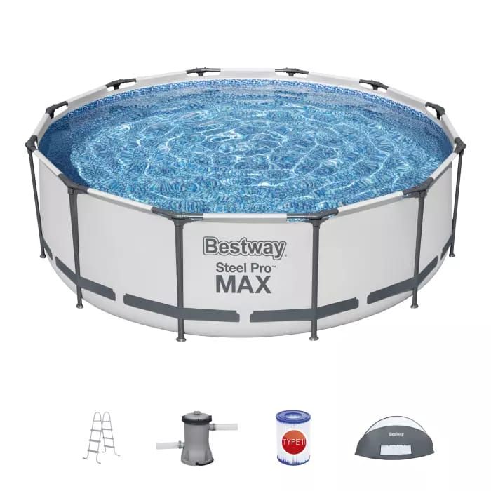 Каркасный бассейн Steel Pro Max 366х100см, 9150л, с навесом, фил.-насос 2006л/ч, лестница, Bestway, 5619N BW