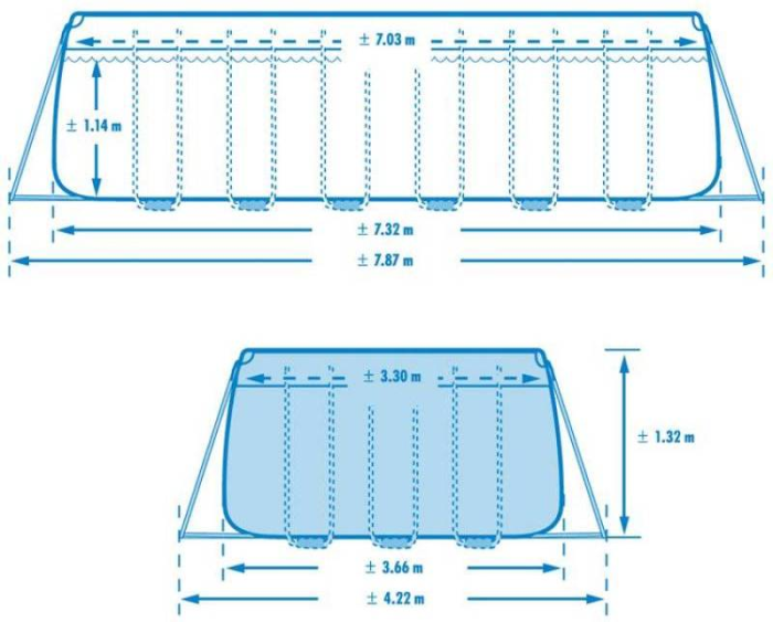 Каркасный бассейн Ultra XTR Frame 732х366х132см, 31805л, комб.фил.-нас. 6000л\ч, лестн, тент, подст., Intex, 26368