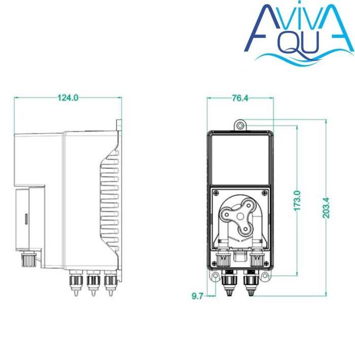 Перистальтический дозирующий насос AquaViva Cl/PH 1,5 л/ч (KURX) с авто-дозацией, с фикс.скор.