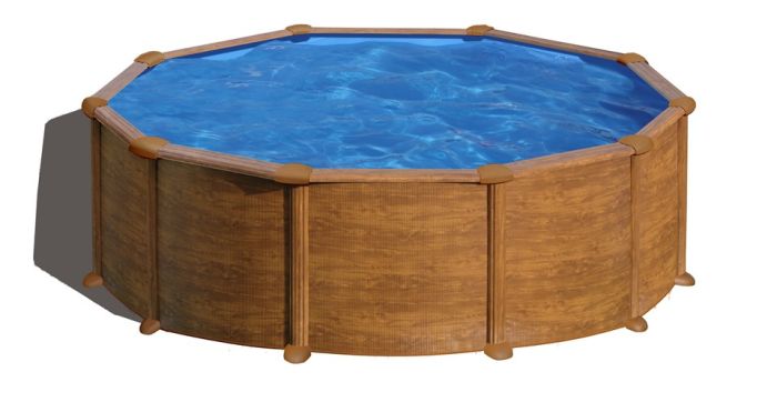 Круглый бассейн, серия "MAURITIUS" 460х132см, имитация Дерево