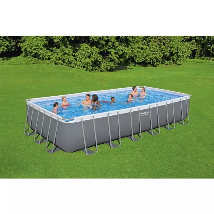 Каркасный бассейн Power Steel 732х366х132см, 30045л, фил.-насос 9463л/ч, лестница, тент, попл.-доз., Bestway, 56474 BW
