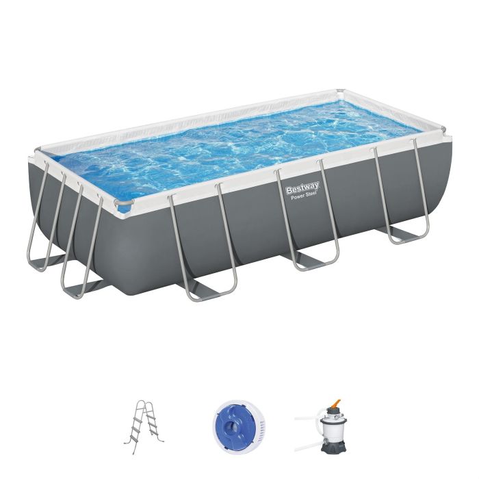Каркасный бассейн Power Steel 404х201х100см, 6478л, песч.фил.-нас. 2006л/ч, лестница, попл.-дозатор, Bestway, 56442 BW