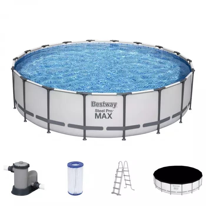 Каркасный бассейн Steel Pro Max 549х122см, 23062л, фил.-насос 5678л/ч, лестница, тент, Bestway, 56462 BW