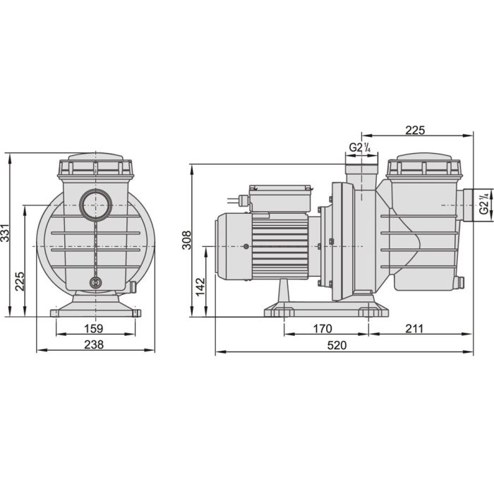 Насос AquaViva LX SWIM100M 19 м3/ч (1,5HP, 220В)