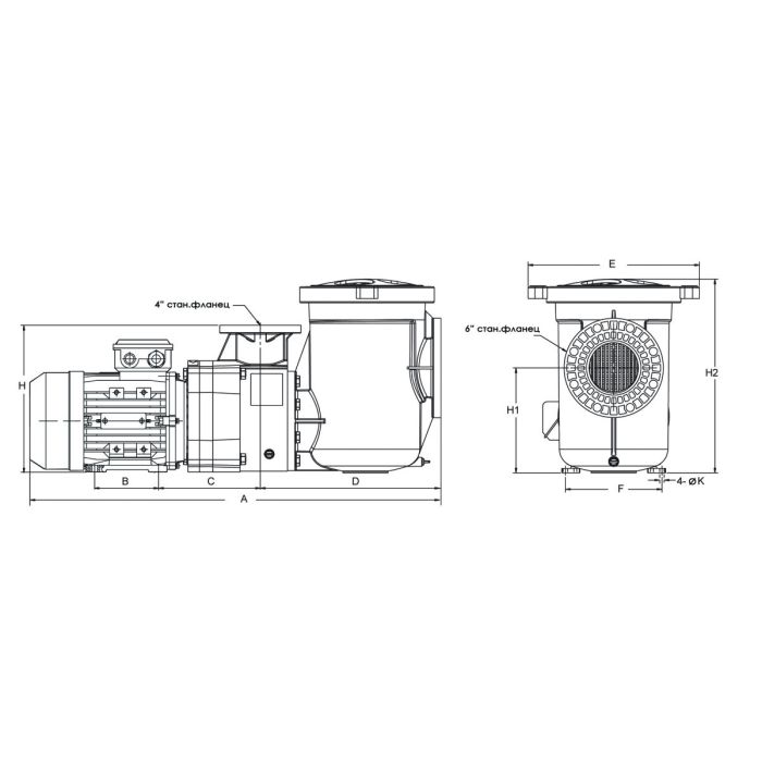 Насос AquaViva AQP-5.5 трехфазный