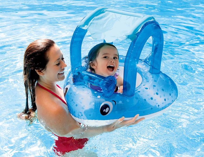 Надувные водные ходунки 103х77см "Скат" с навесом, 1-2 лет
