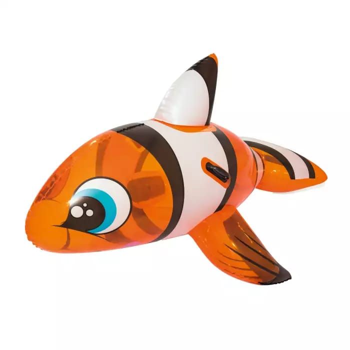 Надувная игрушка-наездник "Рыба-клоун" с ручками, 157х94см