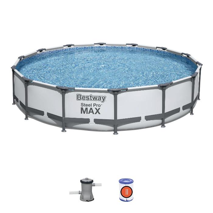 Каркасный бассейн Steel Pro Max 427х84см, 10220л, фил.-насос 2006л/ч, Bestway, 56595 BW