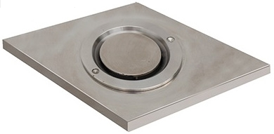 Лицевая часть 118х118мм стеновой форсунки A038, нерж.ст.316L AQA-E-CBIMC