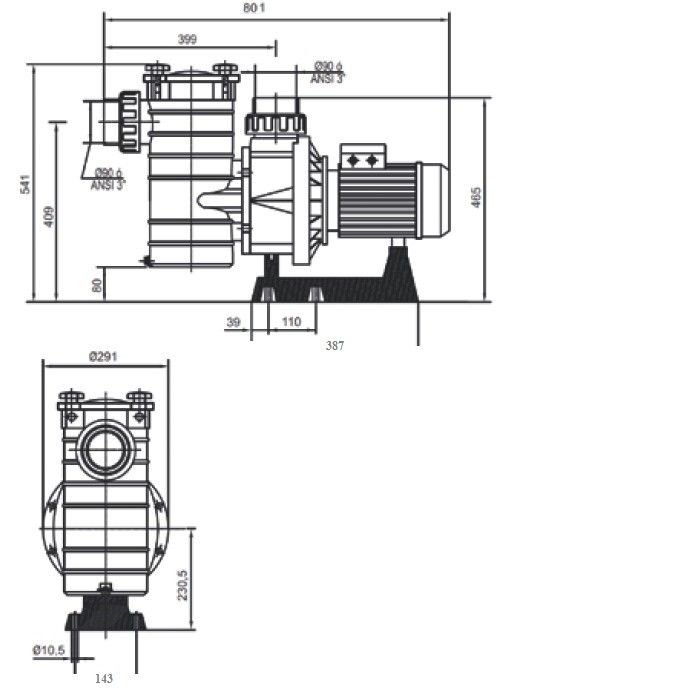 Насос Hayward HCP38253E KAP250 T1 IE3 (380V, 2,5HP)