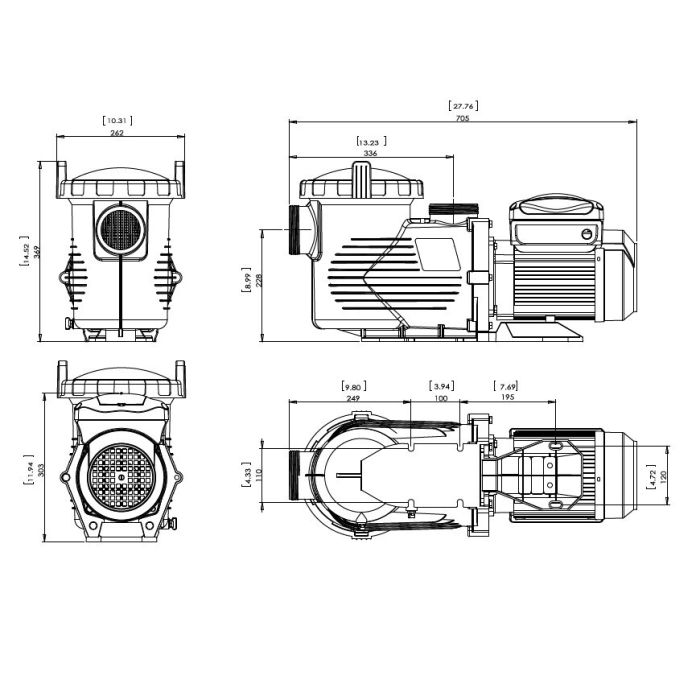 Насос Aquaviva EPV200 (220В, 29м3/час, 2HP) с пер. скор.