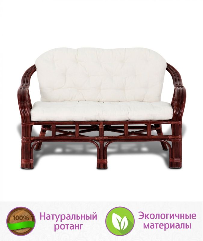 2-х местный диван из натурального ротанга Маркос (цвет: черри)