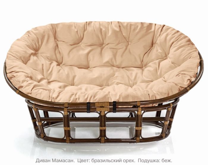 2-х местный диван из натурального ротанга МАМАСАН (цвет: орех)