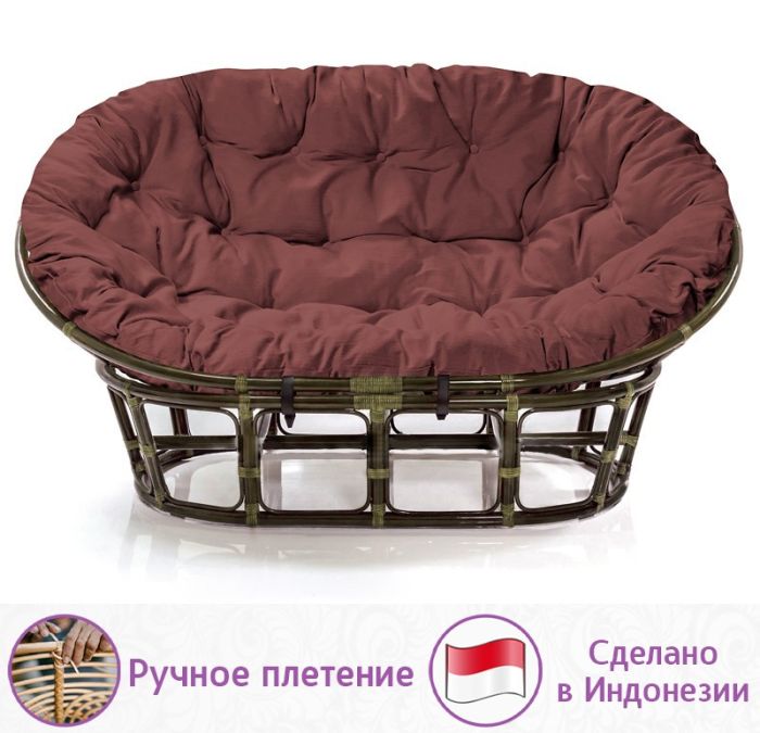 2-х местный диван из натурального ротанга МАМАСАН (цвет: орех)
