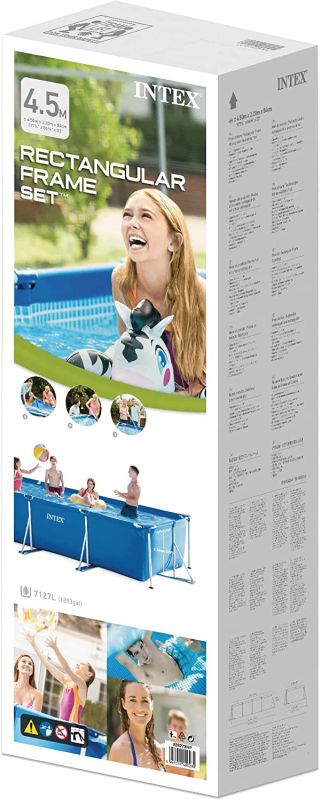 Каркасный прямоугольный бассейн 450х220х84см, 7127л, Intex, 28273
