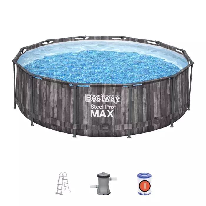 Каркасный бассейн Steel Pro Max 366х100см, 9150л, фил.-насос 2006л/ч, лестница, Bestway, 5614X BW