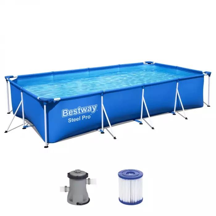 Каркасный бассейн Steel Pro 400х211х81см, 5700л, фил.-насос 1249л/ч, Bestway, 56424 BW