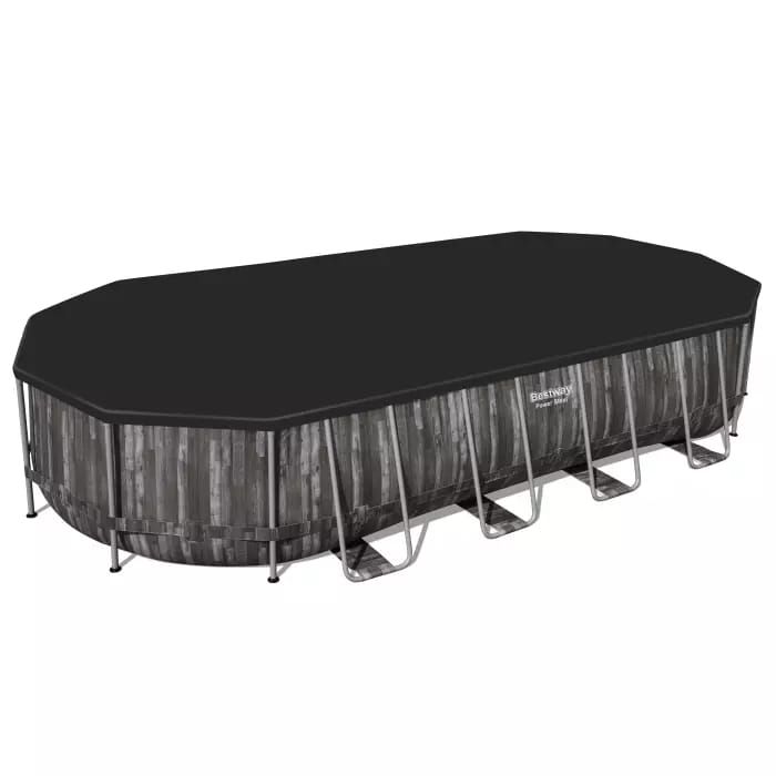 Каркасный бассейн Power Steel 732х366х122см, 25495л, фил.-насос 9463л/ч, лестница, тент, попл.-доз., Bestway, 5611T BW