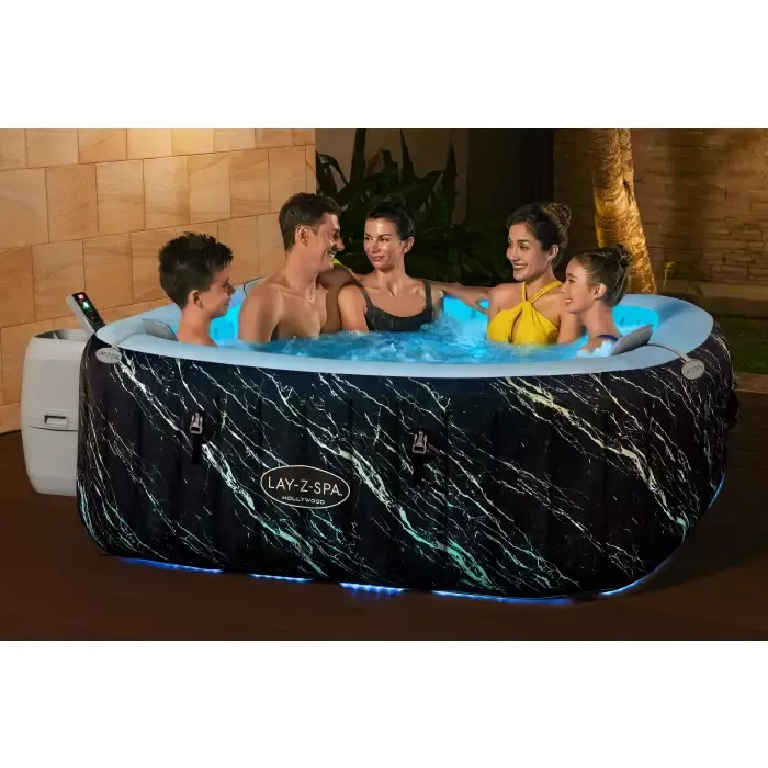 СПА-бассейн 180х180х66см "Hollywood Luxe AirJet 6 Marble" 778л, квадратный, аэромассаж, подсветка