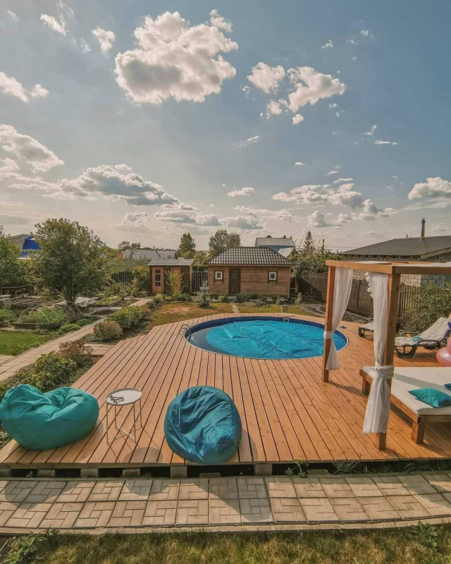 Круглый бассейн 305х125см "Темное дерево" 8400л