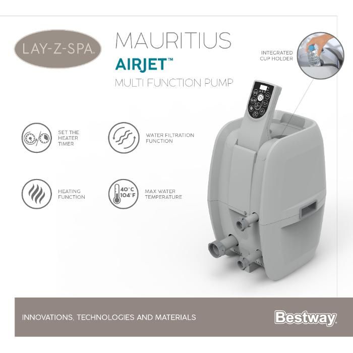 СПА-бассейн 220х130/270х180х71см "Mauritius AirJet" 1350л, круглый, аэромассаж