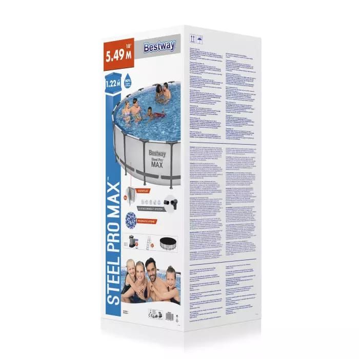 Каркасный бассейн Steel Pro Max 549х122см, 23062л, фил.-насос 5678л/ч, лестница, тент, Bestway, 56462 BW